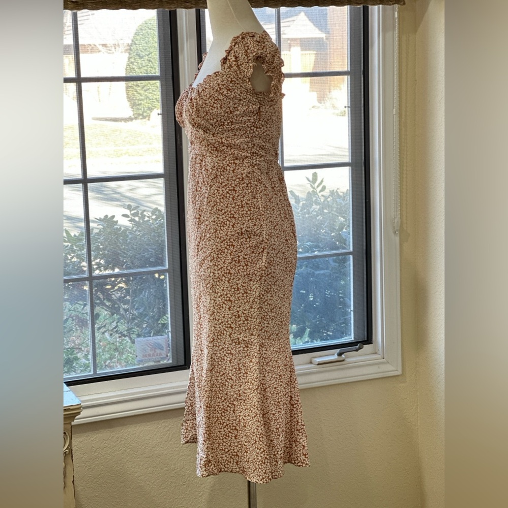 Princess Polly burnt oranges white midi dress size 10 - Picture 2 of 11